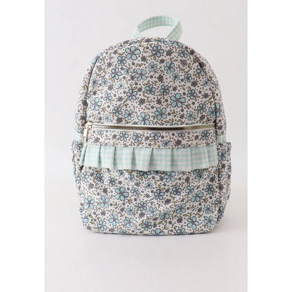 Abby & Evie Green Floral Ruffle Backpack SpadezStore