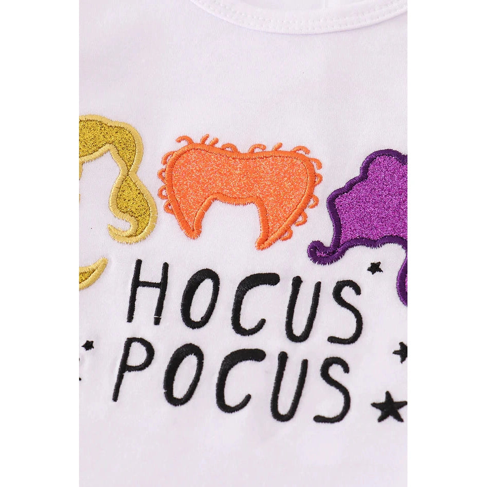 Abby & Evie Halloween HOCUS POCUS Glitter Skorts Set SpadezStore