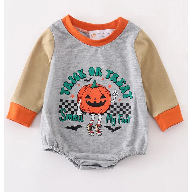 Abby & Evie Halloween Pumpkin Boy Romper SpadezStore