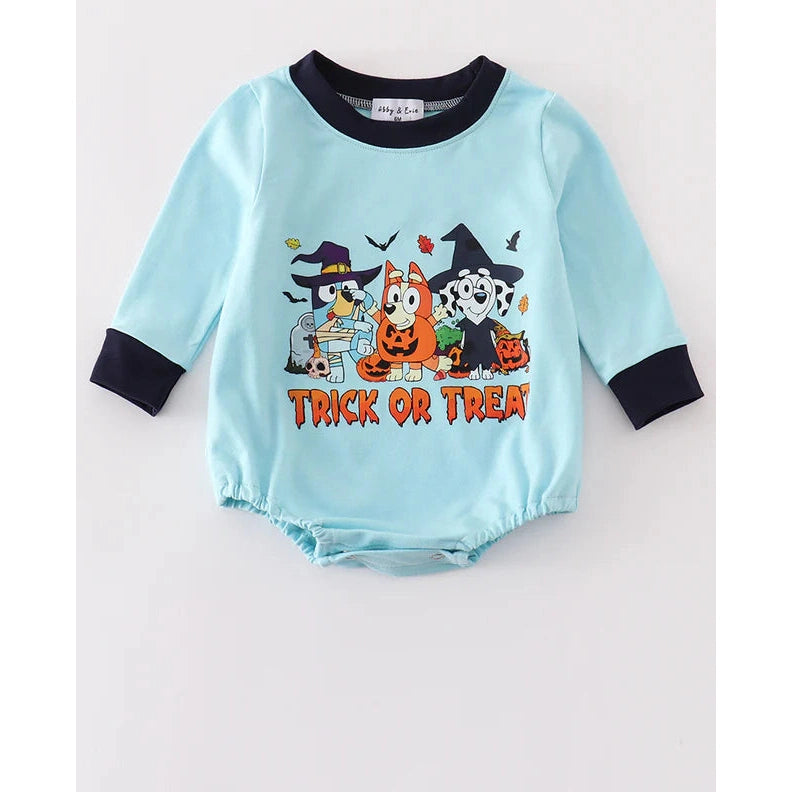 Abby & Evie Blue Halloween Character Boy Romper SpadezStore