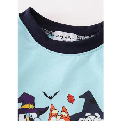 Abby & Evie Blue Halloween Character Boy Romper SpadezStore