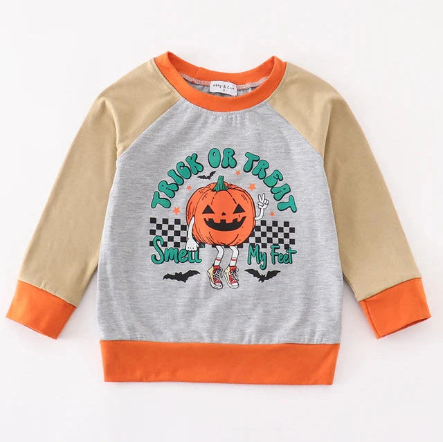 Abby & Evie Halloween Pumpkin Boy Top SpadezStore