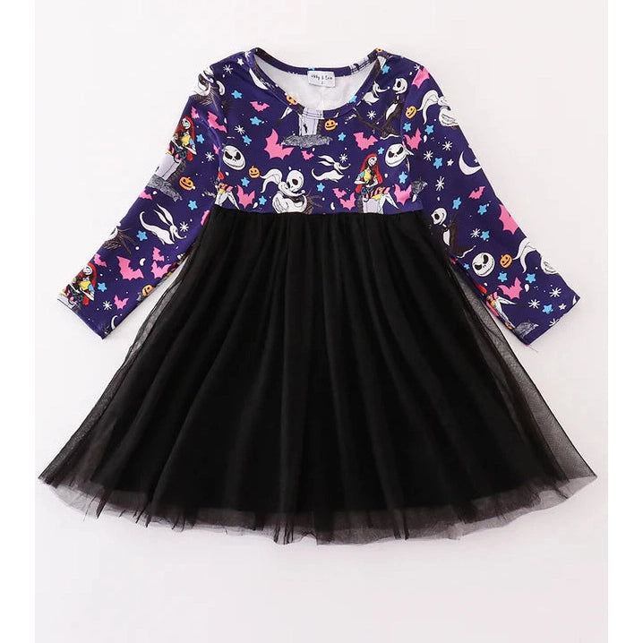 Abby & Evie Black Halloween Ghost Tutu Dress SpadezStore