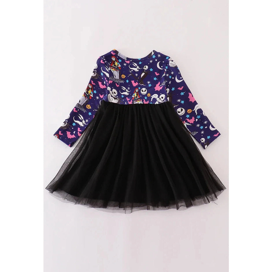 Abby & Evie Black Halloween Ghost Tutu Dress SpadezStore