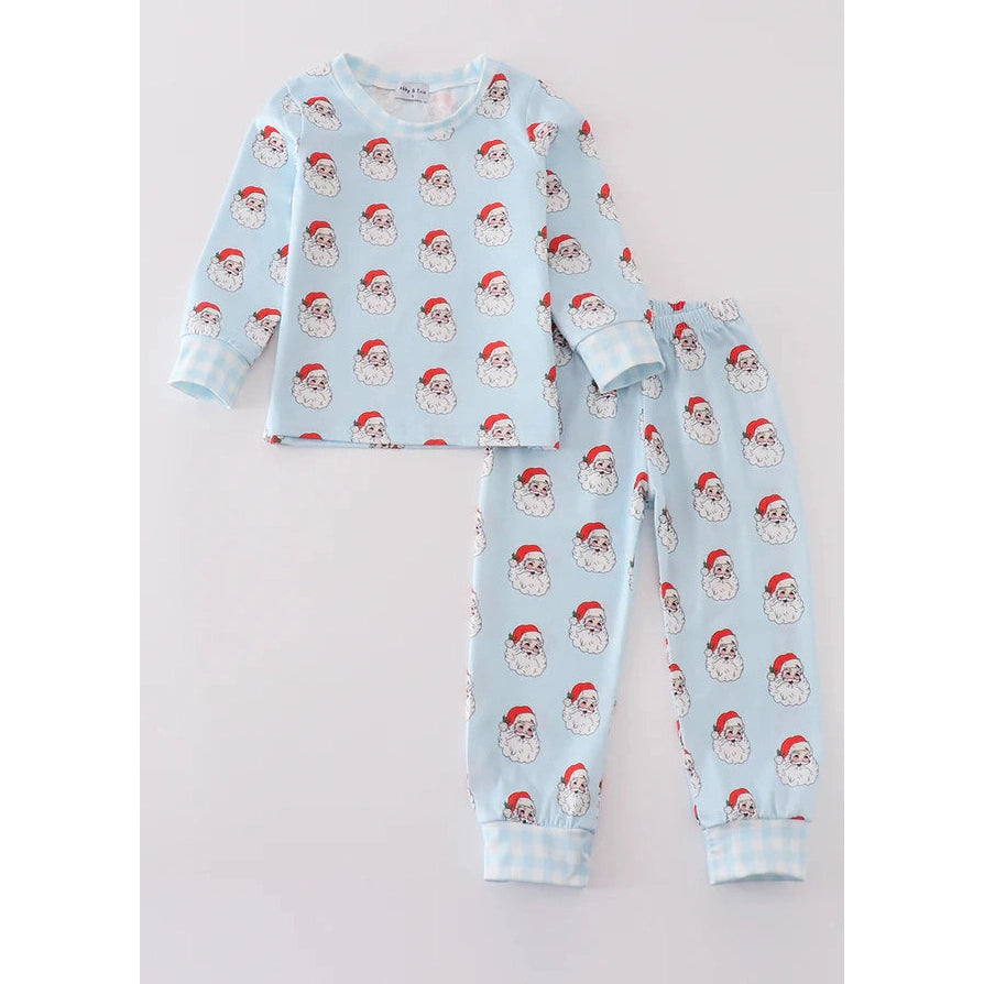 Abby & Evie Blue Christmas Santa Claus Pajamas MC405366 SpadezStore