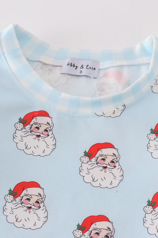 Abby & Evie Blue Christmas Santa Claus Pajamas MC405366