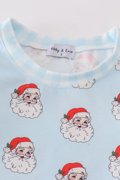 Abby & Evie Blue Christmas Santa Claus Pajamas MC405366