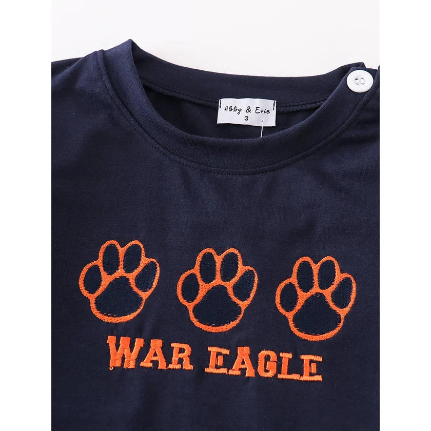 Abby & Evie Navy War Eagle Embroidery Boy Top MC406013 SpadezStore