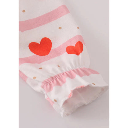 Abby & Evie Valentine Heart Print Girl Romper SpadezStore