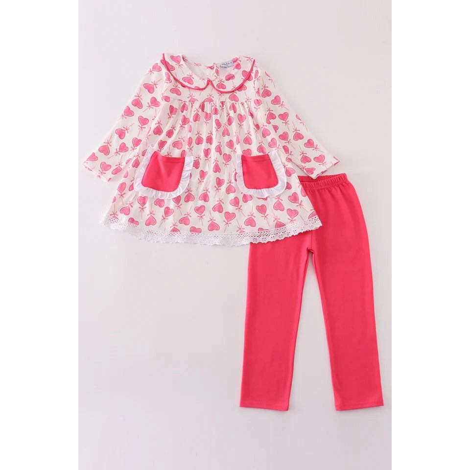 Abby & Evie Pink Valentine Heart Girl Set MC406571 SpadezStore