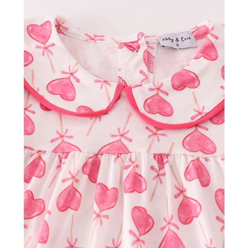 Abby & Evie Pink Valentine Heart Girl Set MC406571 SpadezStore