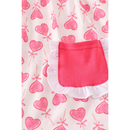 Abby & Evie Pink Valentine Heart Girl Set MC406571 SpadezStore