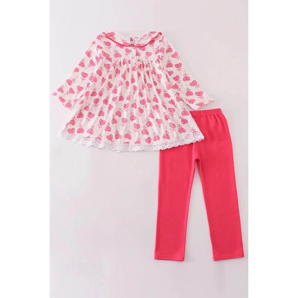 Abby & Evie Pink Valentine Heart Girl Set MC406571 SpadezStore