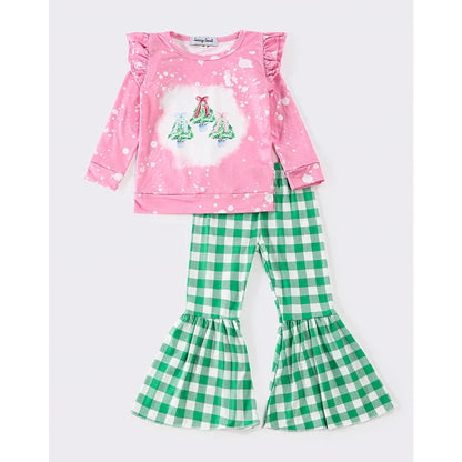 Sassy Soul Pink Christmas Tree Girl Bell Pants Set MY407069 SpadezStore