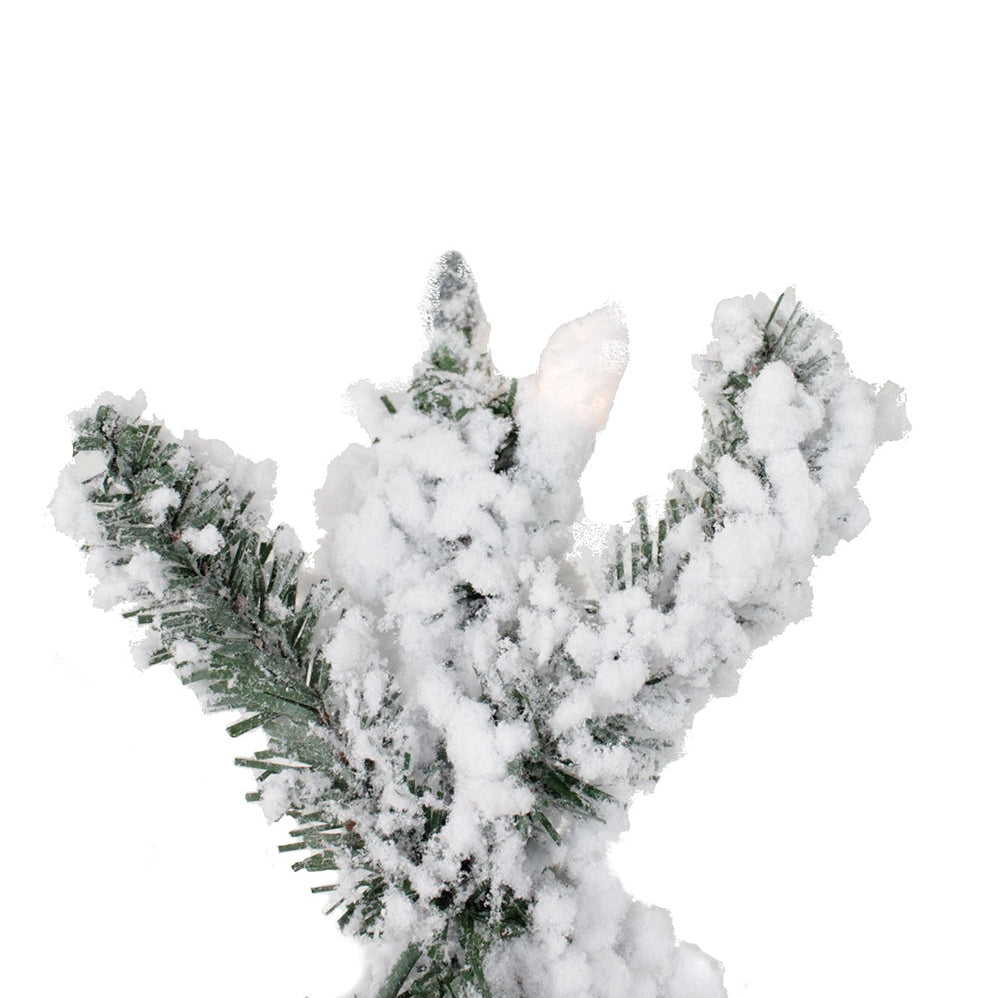 Perfect Holiday 6' Prelit Snow Flocked Natural Alpine Tree SpadezStore