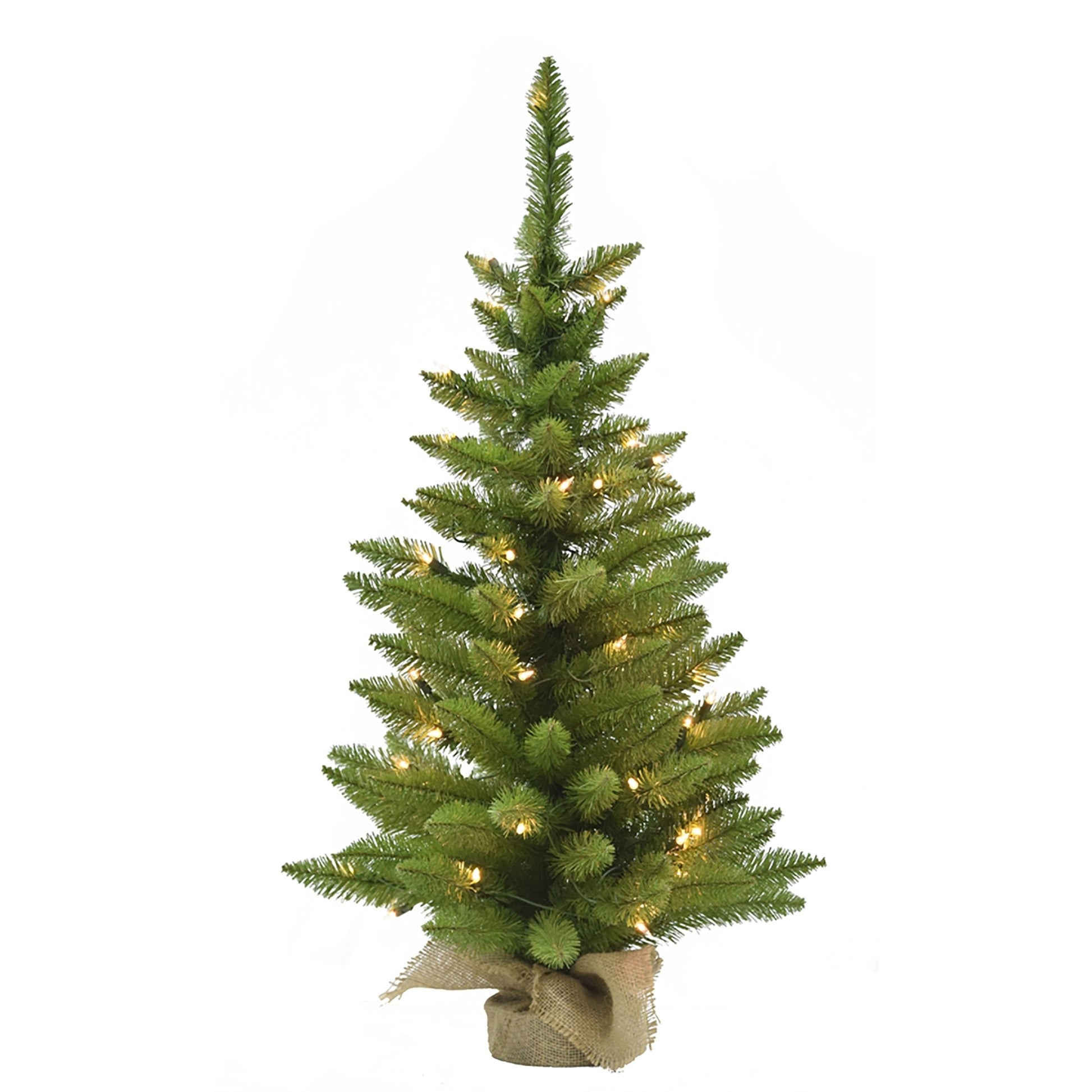 Perfect Holiday 3' Prelit Tabletop Christmas Tree with Burlap Base SpadezStore