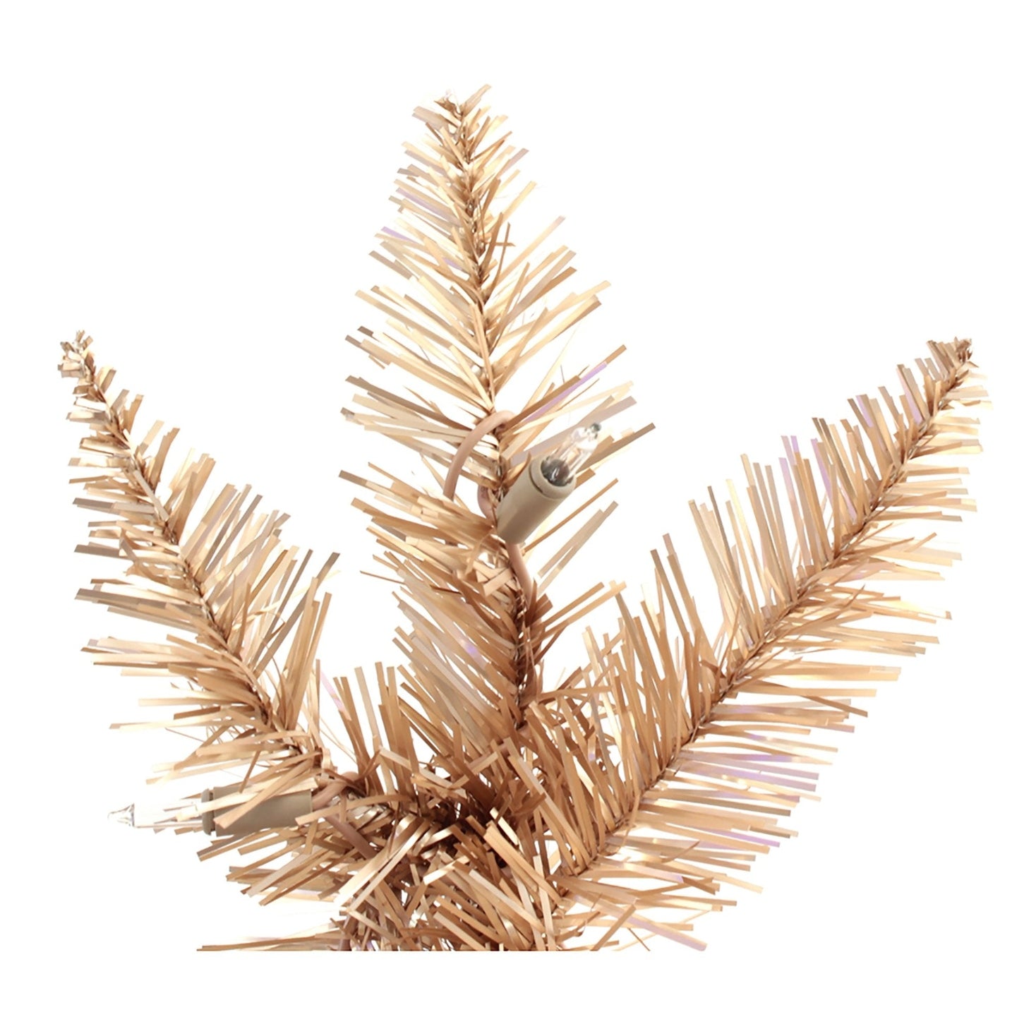 Perfect Holiday Champagne Gold Slim Prelit Christmas Tree with Warm White Lights SpadezStore