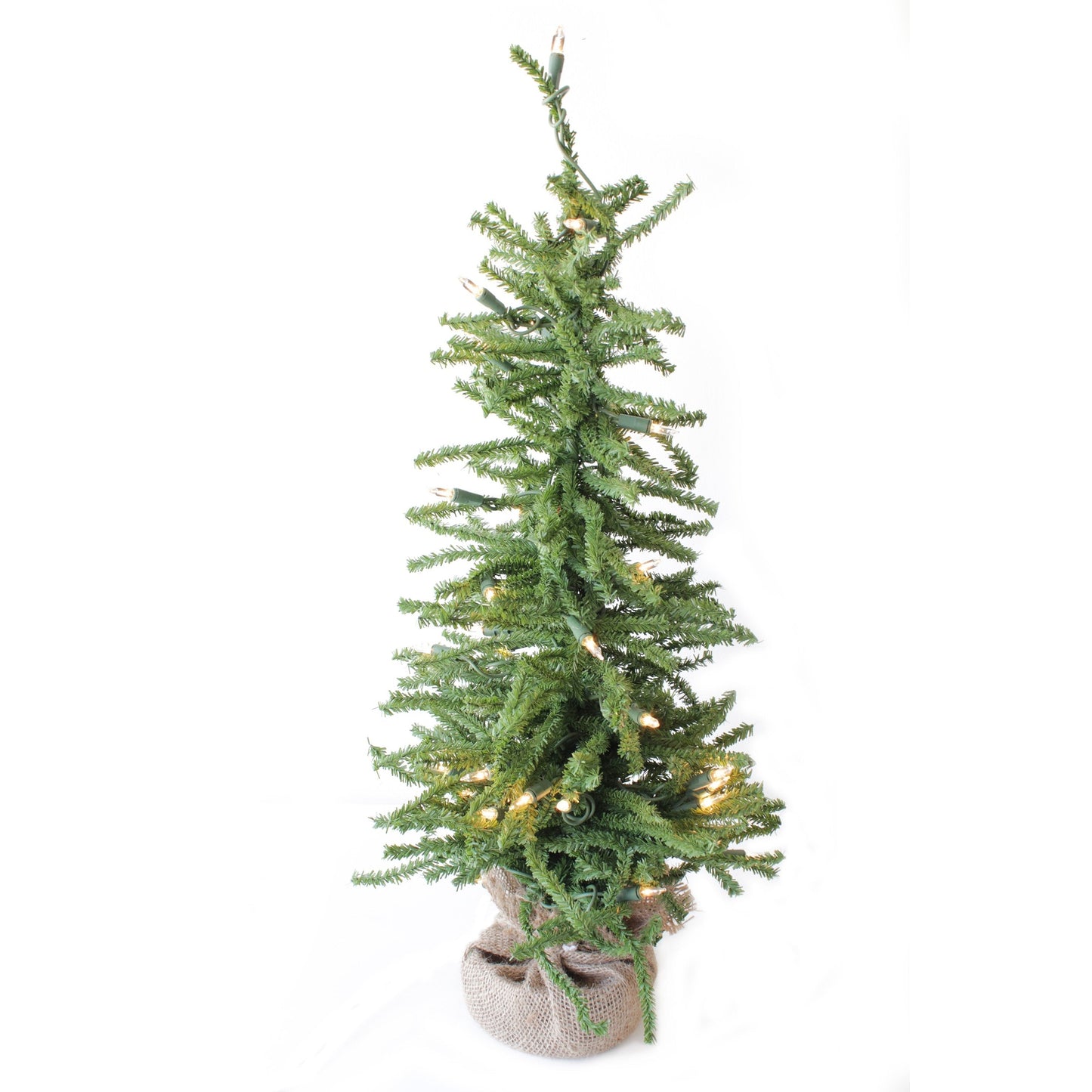 Perfect Holiday 2' Pre-Lit Tabletop Tree with Burlap Base SpadezStore