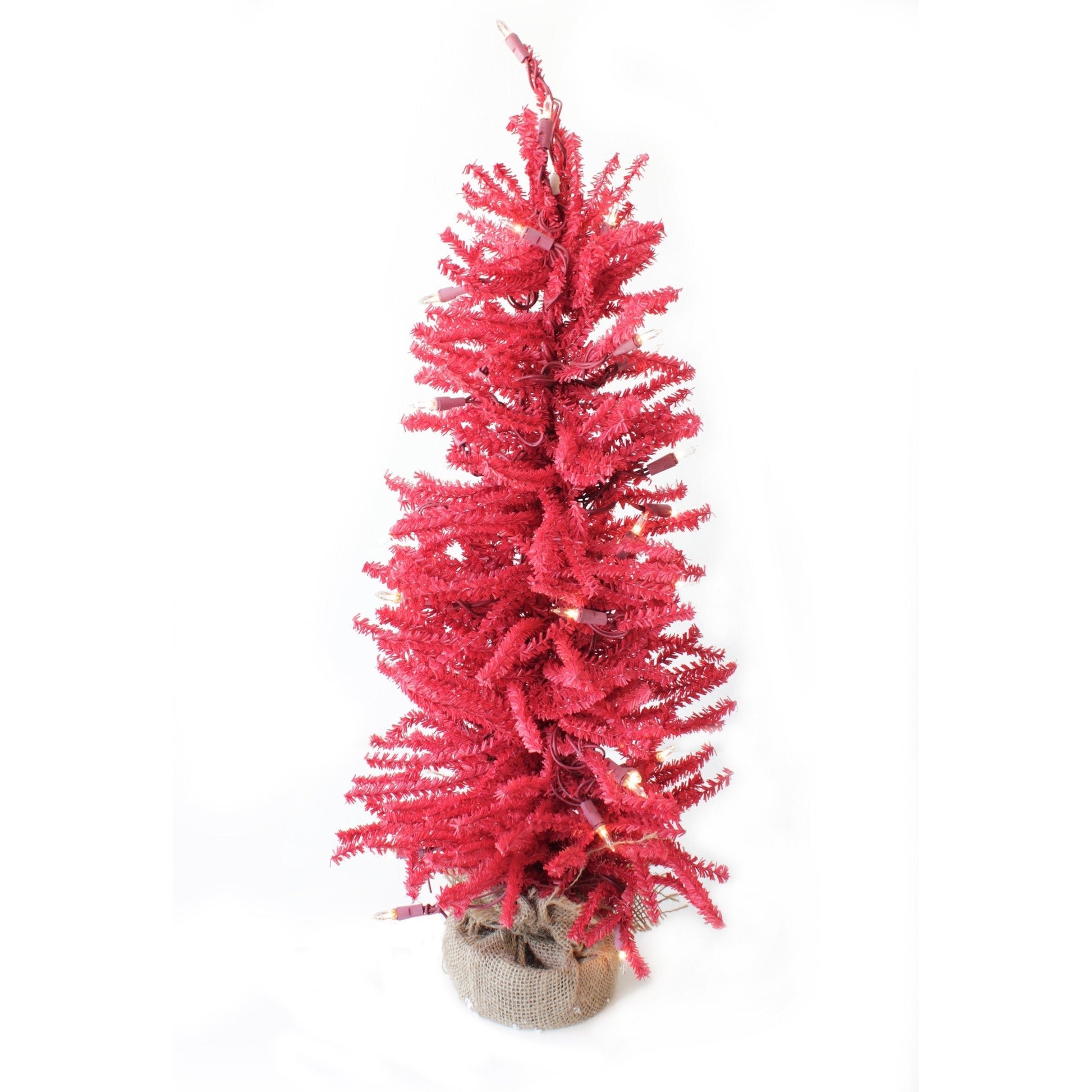 Perfect Holiday 2' Pre-Lit Tabletop Tree with Burlap Base SpadezStore