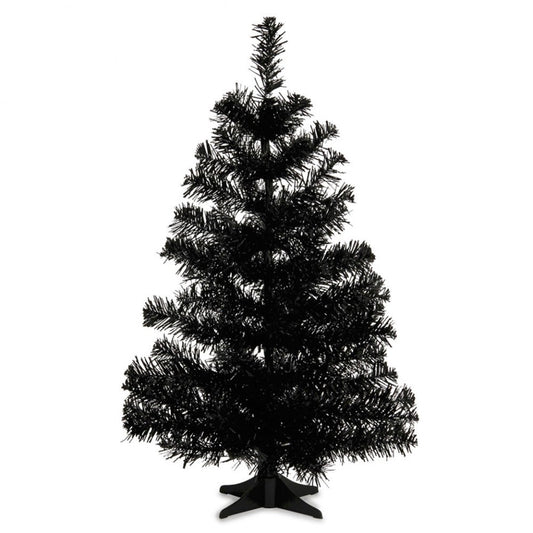 Perfect Holiday 2' Black Tabletop Tree with Stand SpadezStore