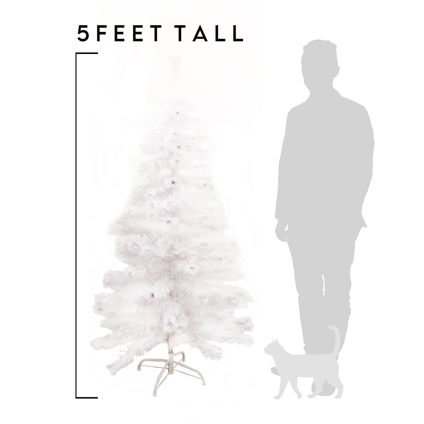 Perfect Holiday 5ft Fiber Christmas Tree, White SpadezStore