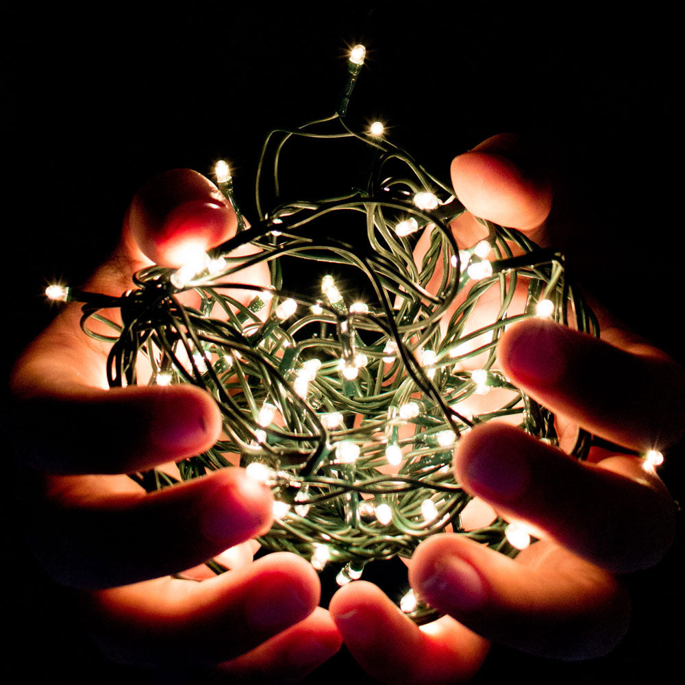 Perfect Holiday 100 LED Multifunction String Light with Green Wire - Plug in SpadezStore