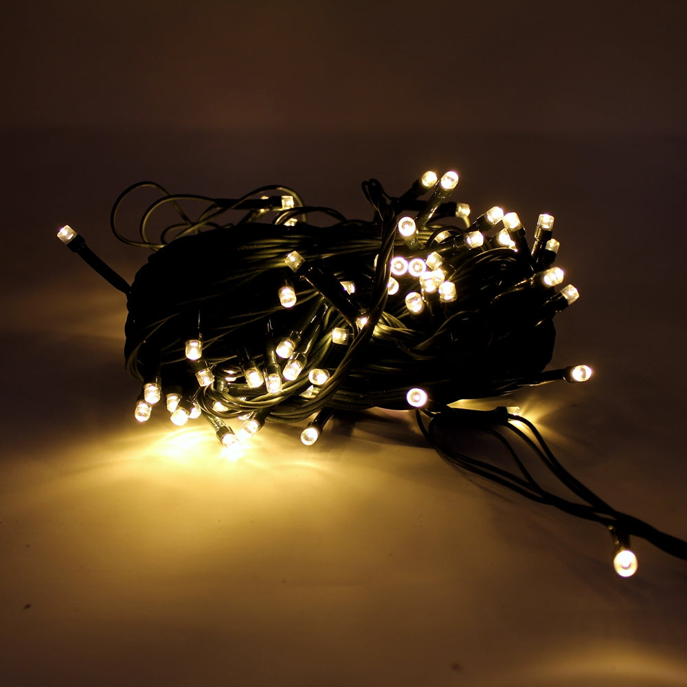 Perfect Holiday 100 LED Multifunction String Light with Green Wire - Plug in SpadezStore