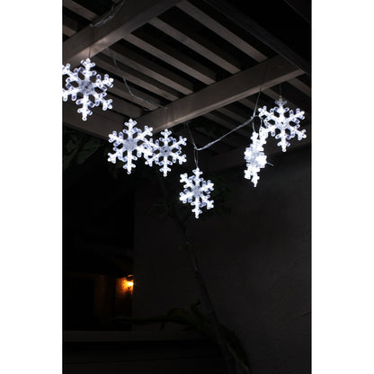 Perfect Holiday 6 LED Snowflake Sparkle String Lights SpadezStore