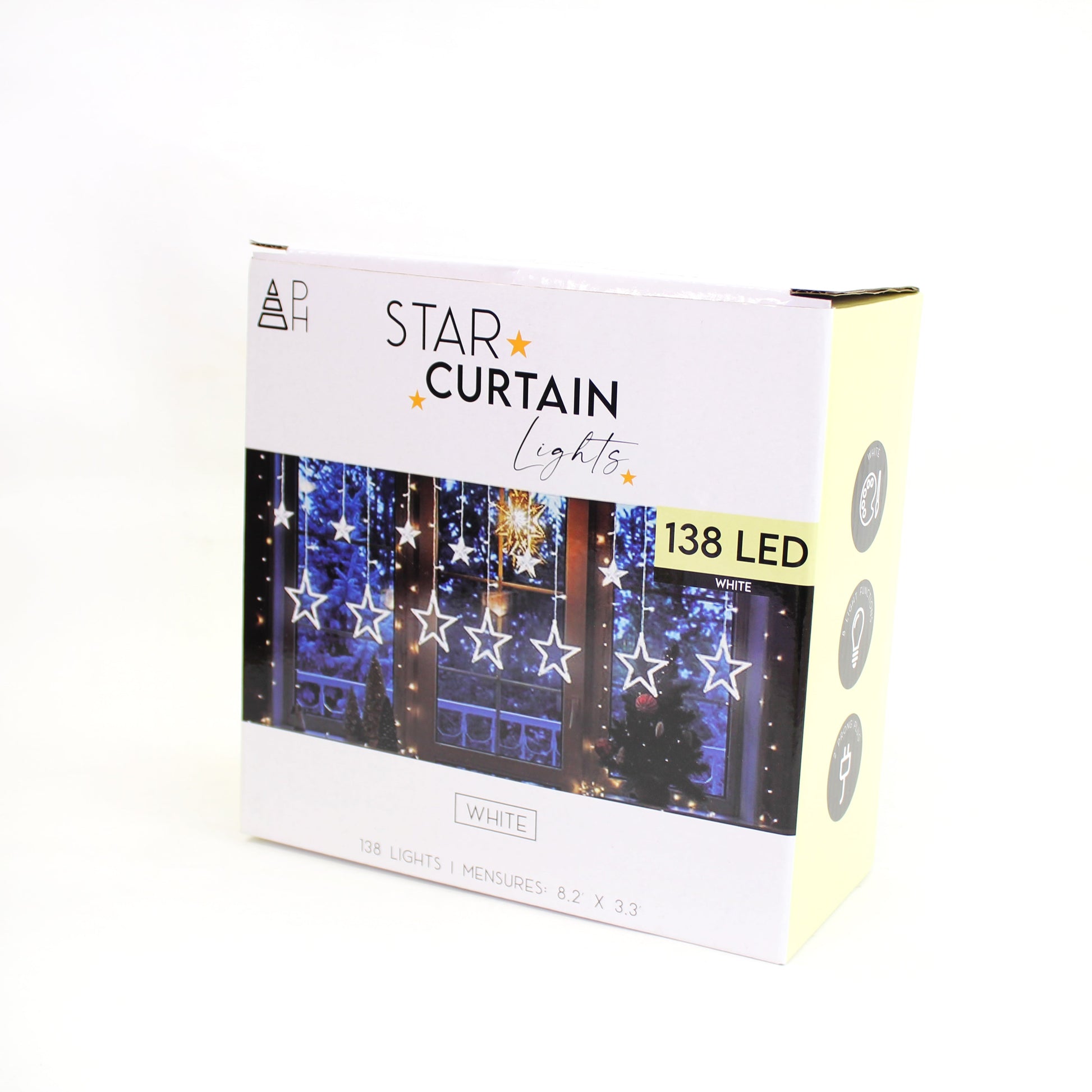 Perfect Holiday 138 LED Star Curtain Light - White SpadezStore