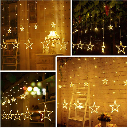 Perfect Holiday 138 LED Star Curtain Light - Warm White SpadezStore