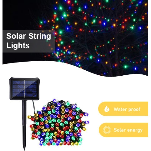 Perfect Holiday 100 LED 32ft Solar Powered Outdoor String Light - Multicolor SpadezStore