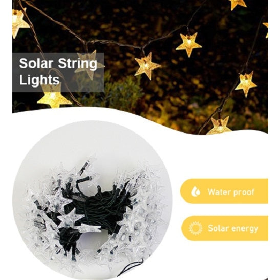 Perfect Holiday 100 LED Solar String Light - Star - Warm White SpadezStore