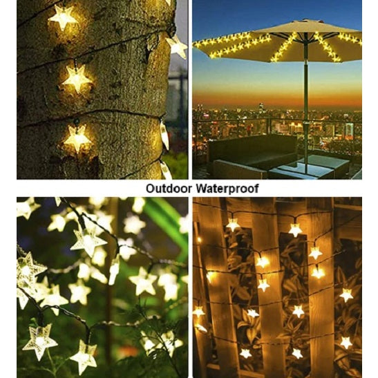 Perfect Holiday 100 LED Solar String Light - Star - Warm White SpadezStore