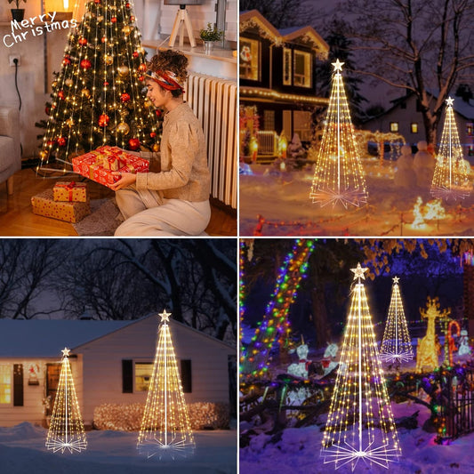 Perfect Holiday 5ft tree light IP44 4.5V/6W UL transformer, 8 function with timer, 10' lead cable Warm White SpadezStore