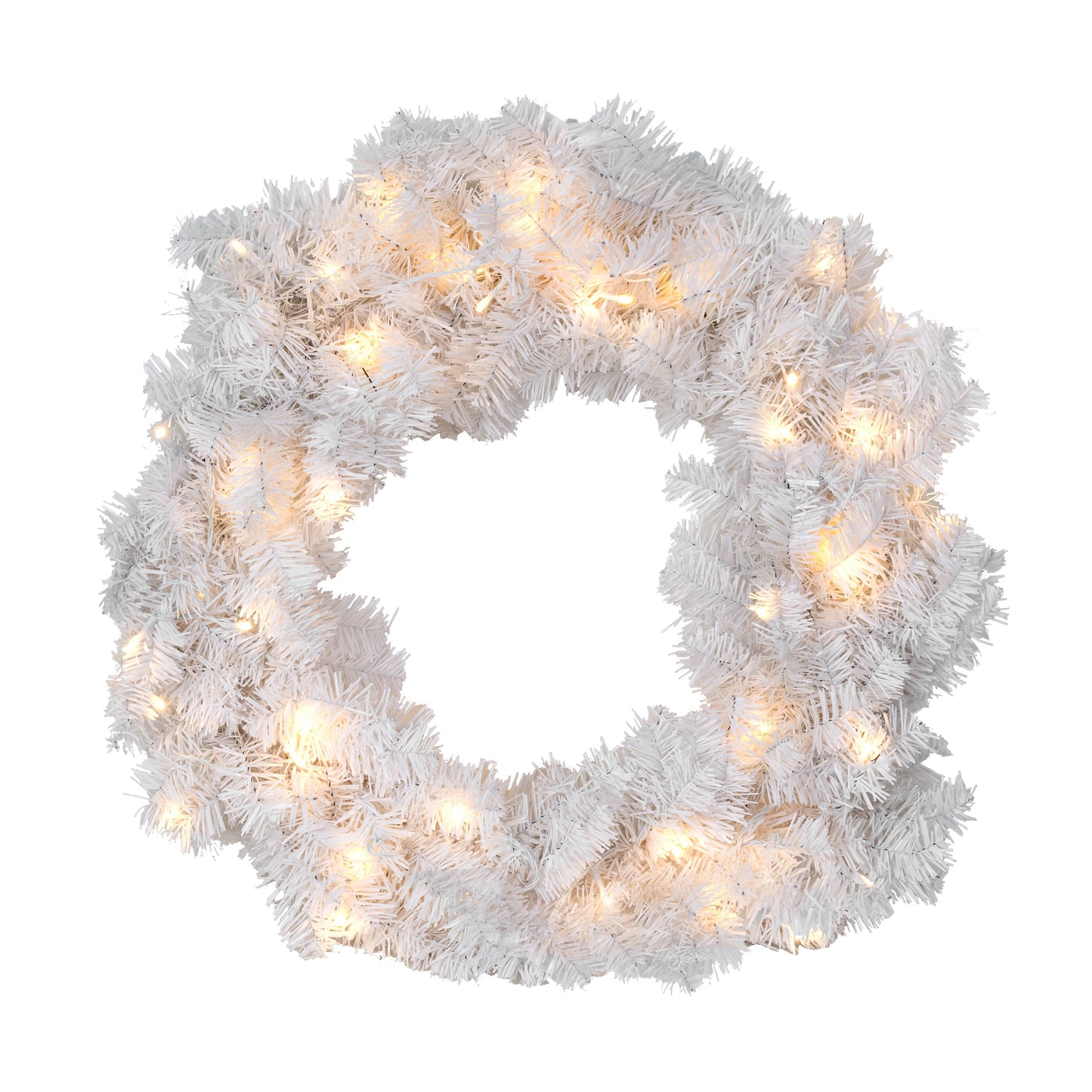 Perfect Holiday 24" Pre-Lit Christmas Crystal White Wreath SpadezStore