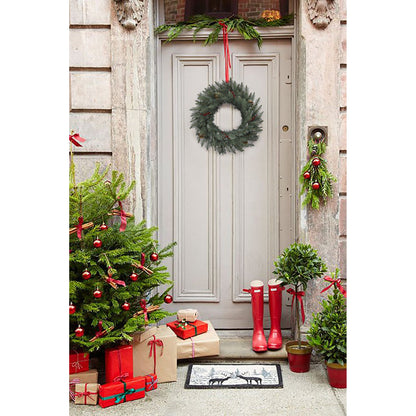 Perfect Holiday 24" Carolina Spruce Wreath with Pine Cones & Red Berry Clusters SpadezStore