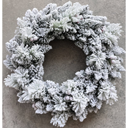 Perfect Holiday 24 inch Wreath Snow Flock SpadezStore