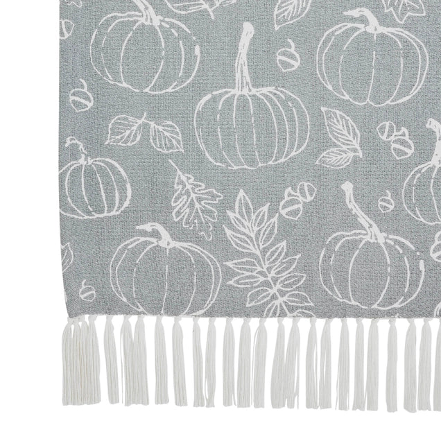 VHC Brands Silhouette Pumpkin Grey Throw 50x60 SpadezStore