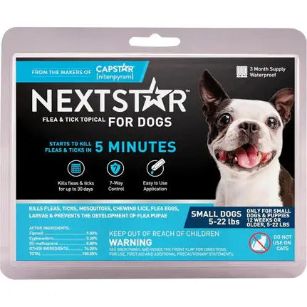 NextStar Flea and Tick Topical Treatment for Small Dogs 5-22 Pounds SpadezStore