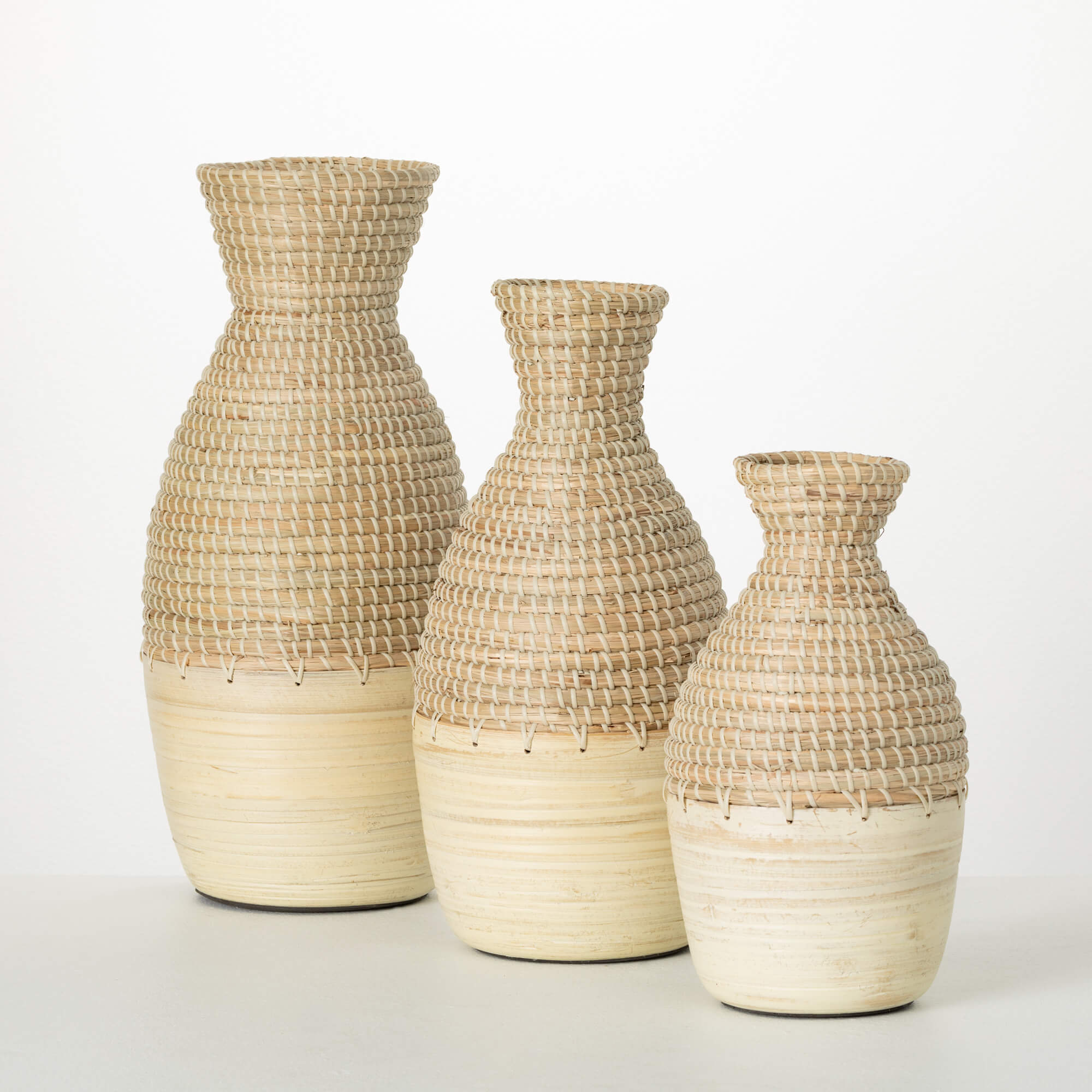 Sullivans Natural Woven Vase Set Of 3 SpadezStore