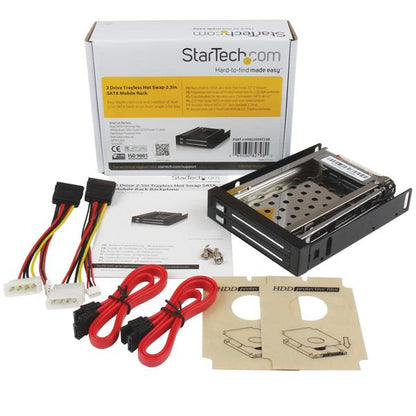 StarTech.com 2 Drive 2.5in Trayless Hot Swap SATA Mobile Rack Backplane SpadezStore