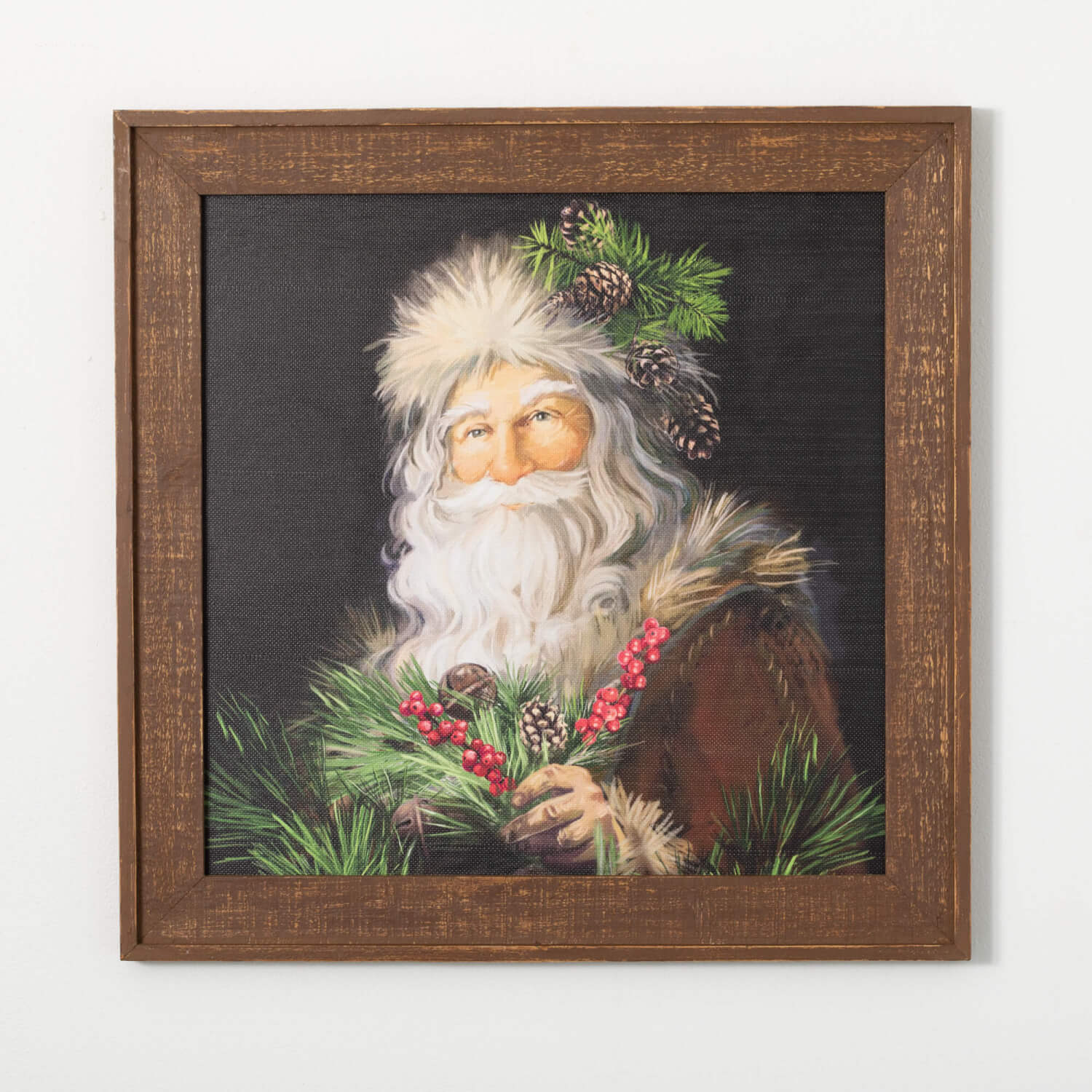 Sullivans Framed Pine Santa Wall Decor SpadezStore