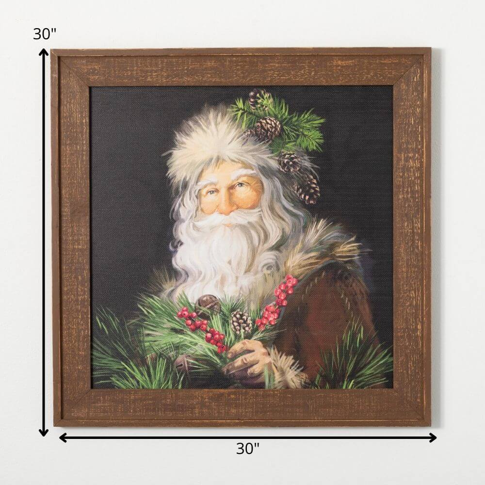 Sullivans Framed Pine Santa Wall Decor SpadezStore