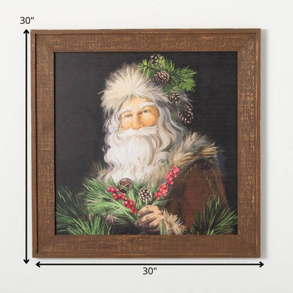 Sullivans Framed Pine Santa Wall Decor SpadezStore