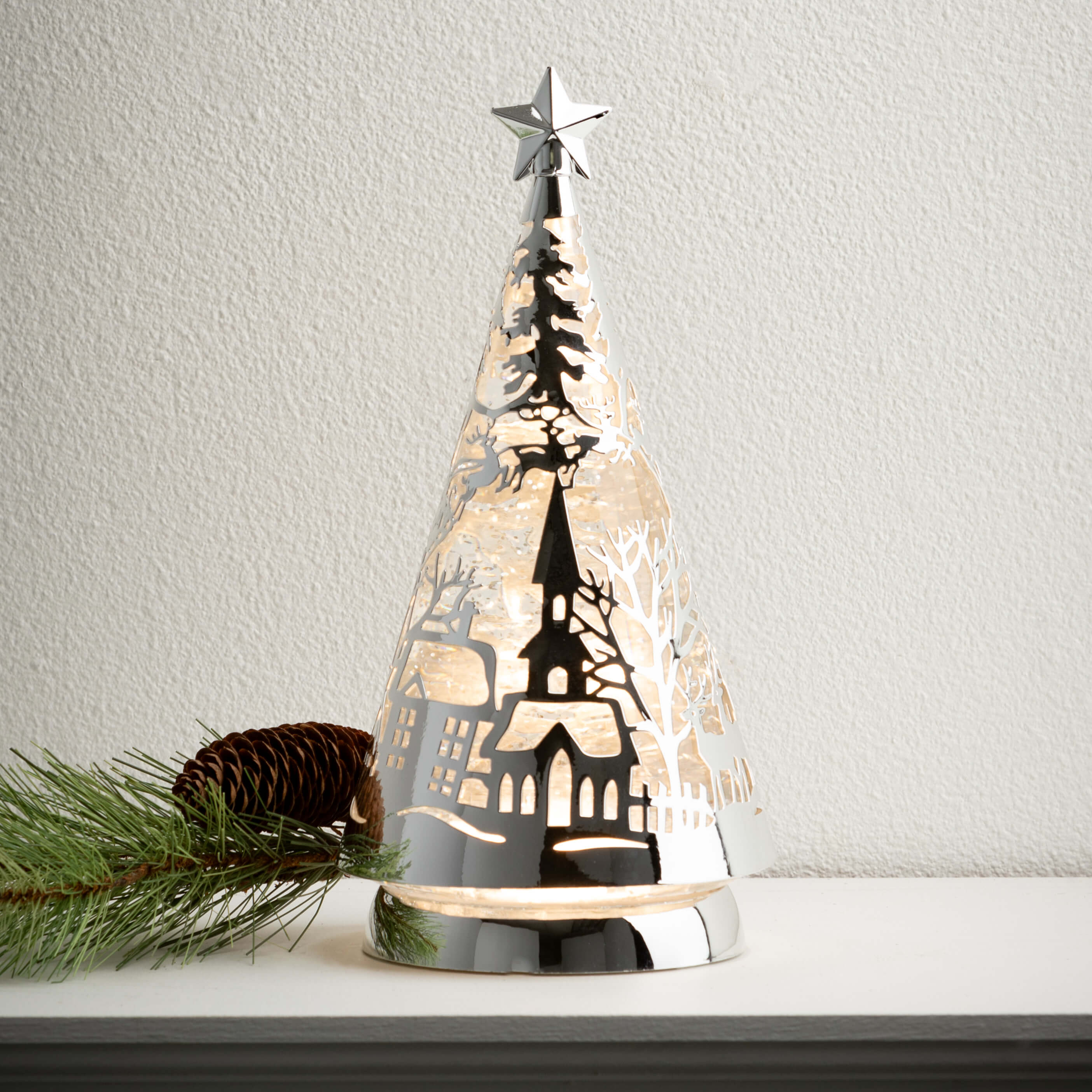 Sullivans Led Village Shimmer Tree Light SpadezStore