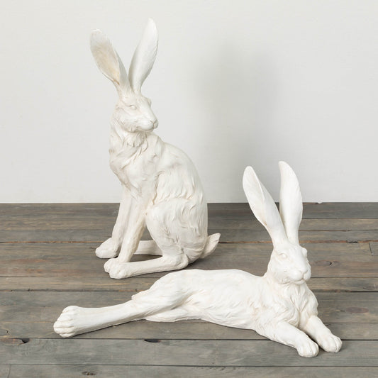 Sullivans Large White Rabbit Set Of 2 SpadezStore