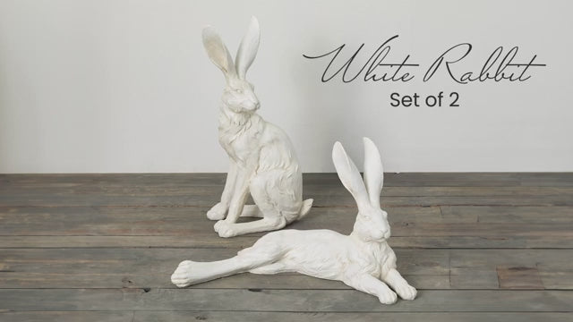 Sullivans Large White Rabbit Set Of 2