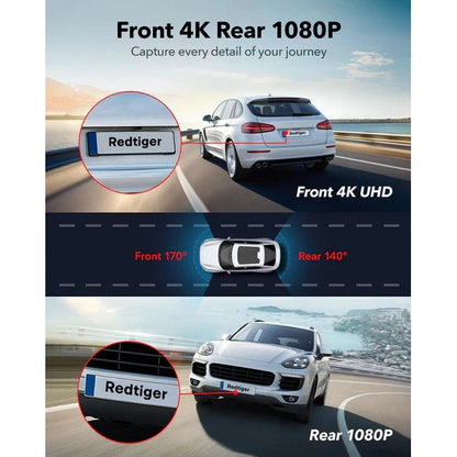 Redtiger F7NT Touch Screen 4K Dual Dash Cam SpadezStore