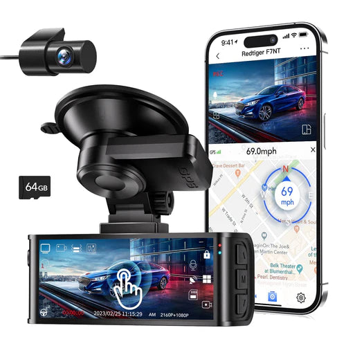 Redtiger F7NT Touch Screen 4K Dual Dash Cam SpadezStore