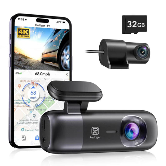 Redtiger F9 4K Dual Front and Rear Mini Dash Cam SpadezStore